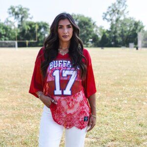 By Abigail Lee Lace me Up Jersey shirt
